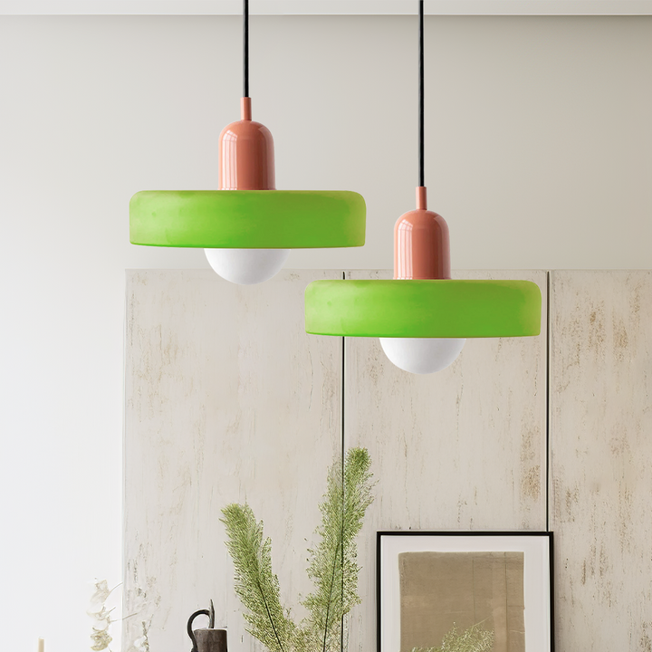Lisslune | Coloured Glass Pendant Light – Elegant Bauhaus-Style Hanging Lamp for Living Room & Dining Area