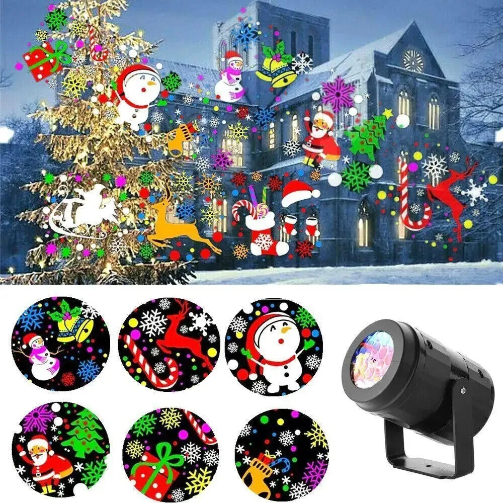 Lisslune | LED Christmas Projector Snowflake Light Show – Waterproof Outdoor Lamp with 16 Patterns