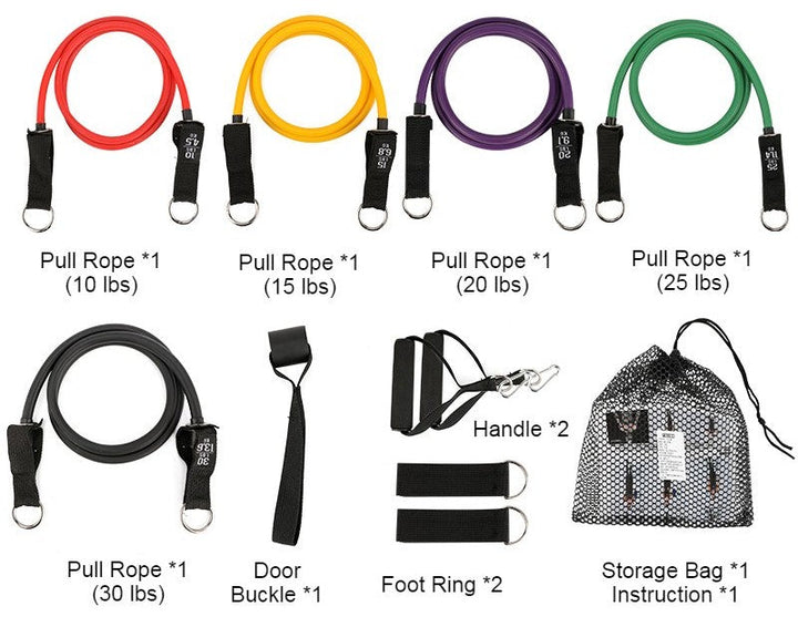Lisslune | Multifunction Home Latex Fitness Pull Rope, Portable Exercise Equipment Tensile Elastic Resistance Band