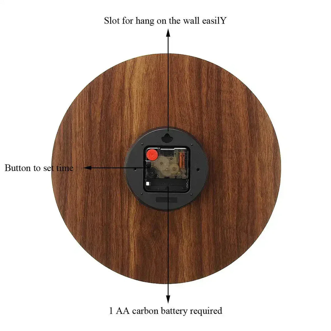 Lisslune | Glowtic Illuminating Wall Clock | Wood Design | Silent | Night Light | Nordic Style | Gift Idea
