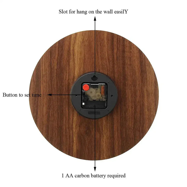 Lisslune | Glowtic Illuminating Wall Clock | Wood Design | Silent | Night Light | Nordic Style | Gift Idea