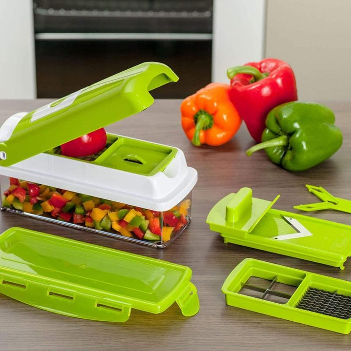 Lisslune | SlicePro 12-in-1 Vegetable Slicer – Multifunctional Cutting and Grating System for the Kitchen