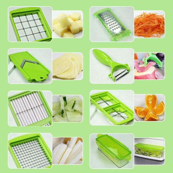Lisslune | SlicePro 12-in-1 Vegetable Slicer – Multifunctional Cutting and Grating System for the Kitchen