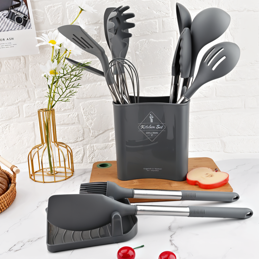 Lisslune | 12-Piece Silicone Kitchen Utensil Set – Culinara Pro