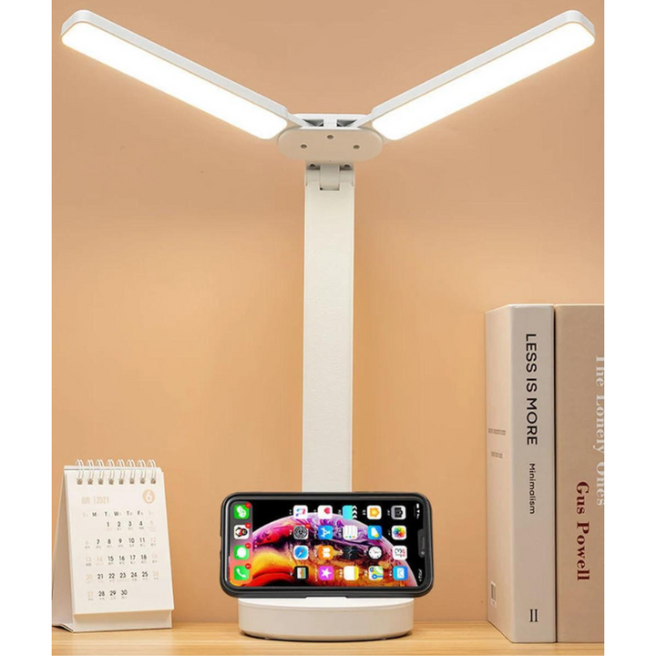 Lisslune | Adjustable Reading Lamp - Rechargeable Dimmable with Phone Table