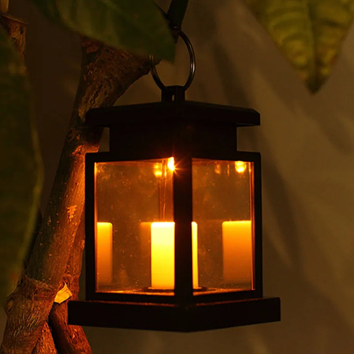 Lisslune | Solar Lantern with LED Candle – Hanging Lamp for Garden & Terrace, Decorative Light for Outdoor