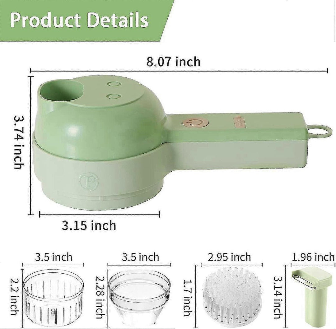 Lisslune | SnijGemak 4-in-1 Electric Vegetable Slicer – Rechargeable & With Collection Bin