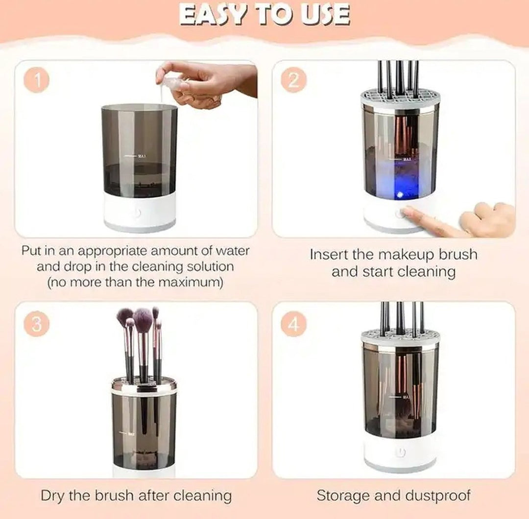 Lisslune | CleanEase Automatic Makeup Brush Cleaner – 3-in-1 Portable & Rechargeable