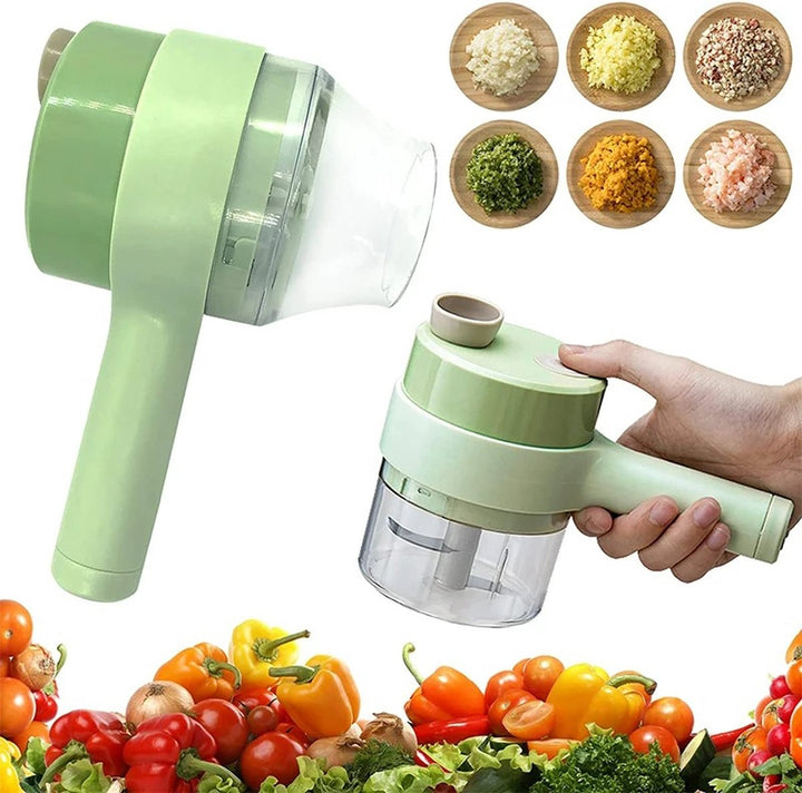 Lisslune | SnijGemak 4-in-1 Electric Vegetable Slicer – Rechargeable & With Collection Bin