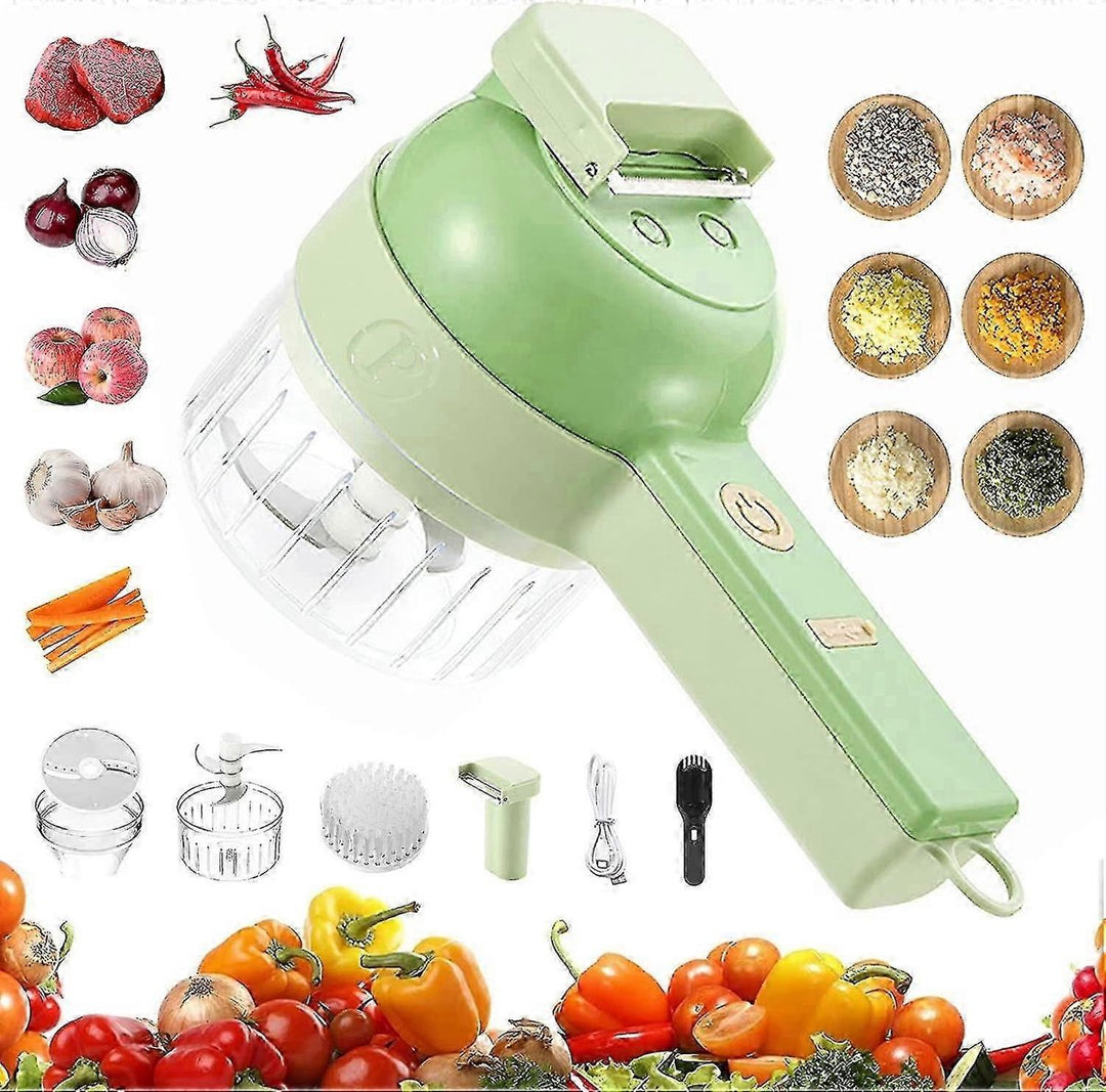 Lisslune | SnijGemak 4-in-1 Electric Vegetable Slicer – Rechargeable & With Collection Bin