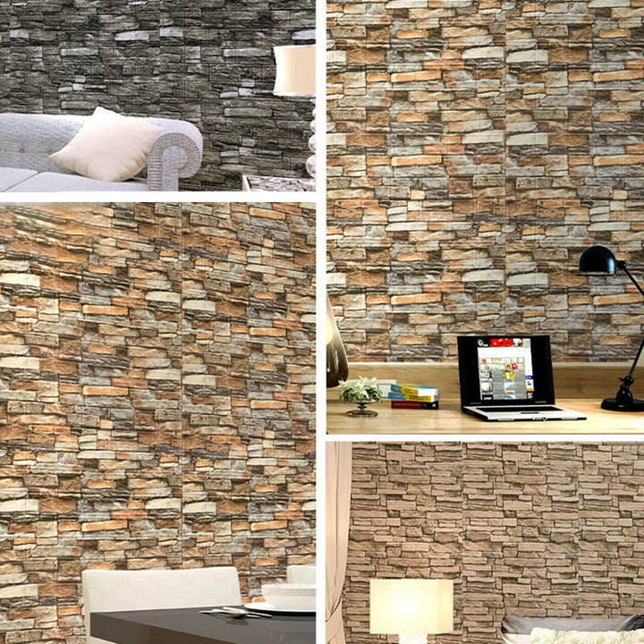 Lisslune | Industrial Wall Panel 3D Brick Bathroom Living Room Wall Panels Set of 10
