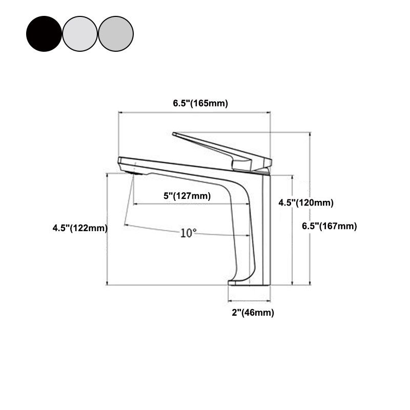 Lisslune | Modern Basin Mixer Lever Handle Copper Low Arc Basin Mixer