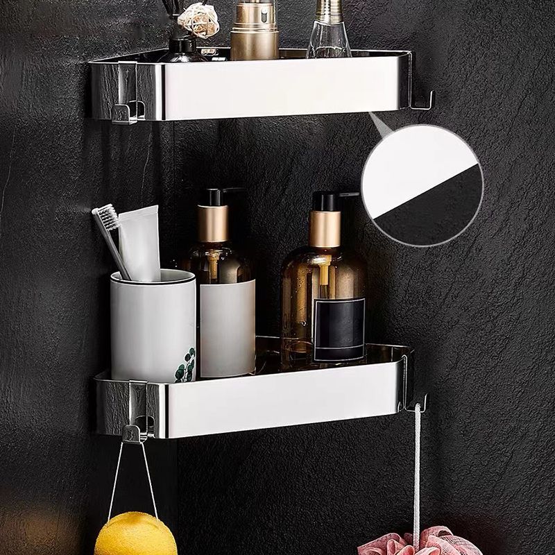 Lisslune | 2-piece stainless steel bathroom accessory set 30 cm W triangular bathroom shelf
