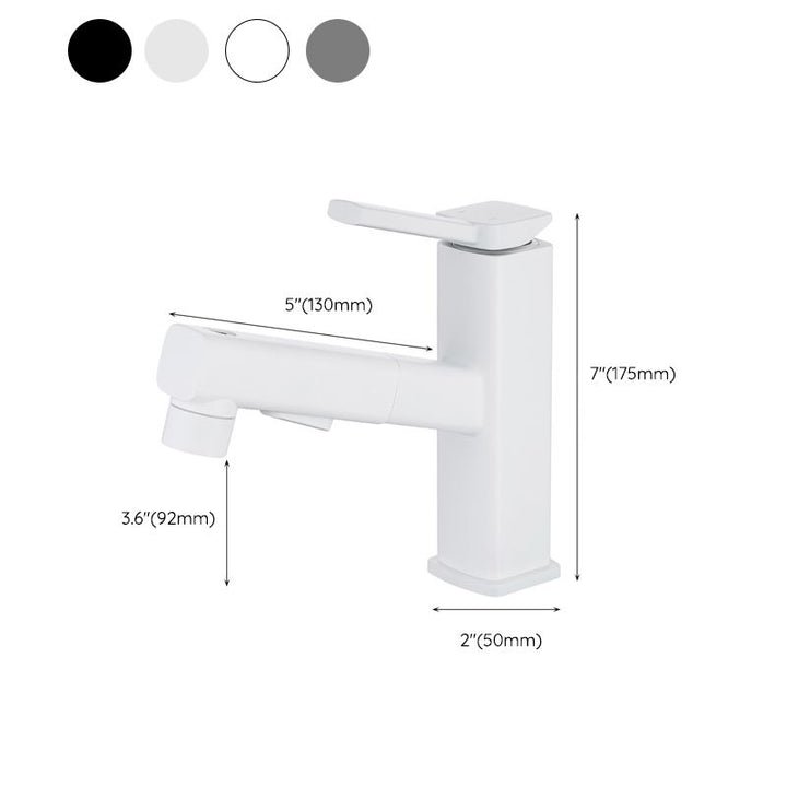 Lisslune | Lever handle fitting Pull-out basin mixer with swivel spout