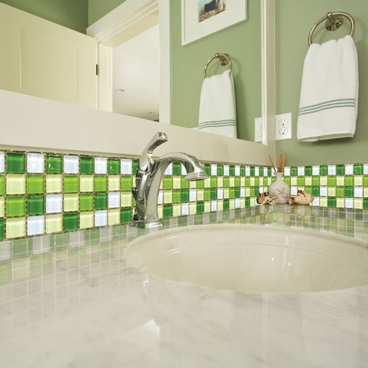 Lisslune | PVC Mosaic Tile waterproof for peeling and sticking for kitchen and bathroom