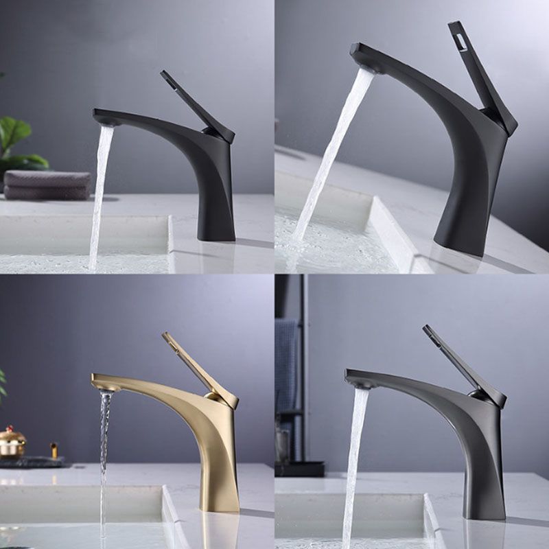 Lisslune | Modern Vessel Faucet Brass Lever Handles Low Arc with Water Hose Bathroom Vessel Faucet