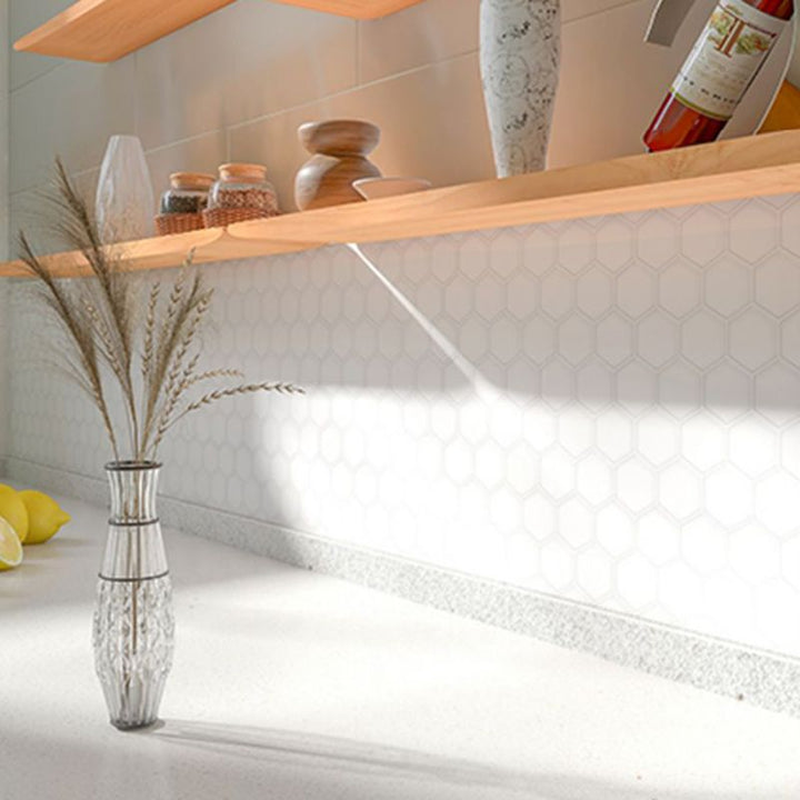 Lisslune | Peel-and-Stick Tiles Hexagonal Waterproof PVC Peel & Stick Mosaic Tile for Shower