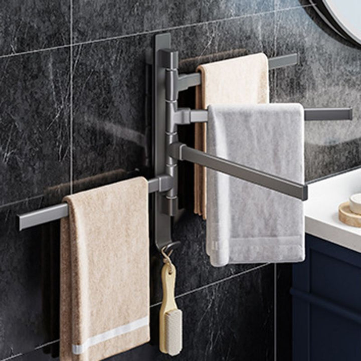 Lisslune | Contemporary Gray Bathroom Accessory Set Aluminium Towel Holder