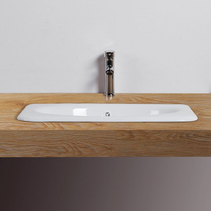 Lisslune | Traditional square washstand ceramics metal under-counter sink