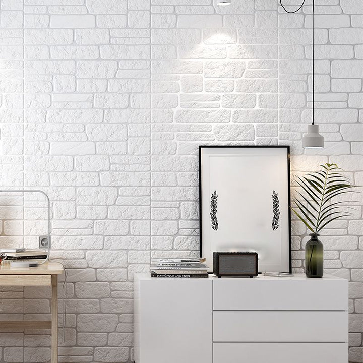 Lisslune | Industrial 3D Brick Wall Plank Bathroom Living Room Wall Panel Set of 10