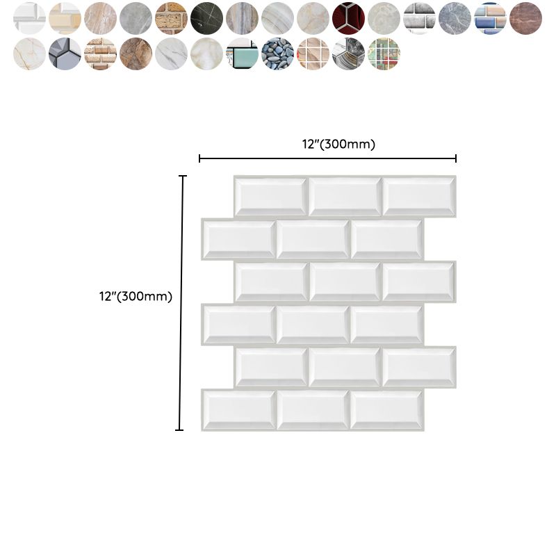Lisslune | Plastic Peel-and-Stick Tiles Indoor Subway Tiles Wallpaper with Waterproof