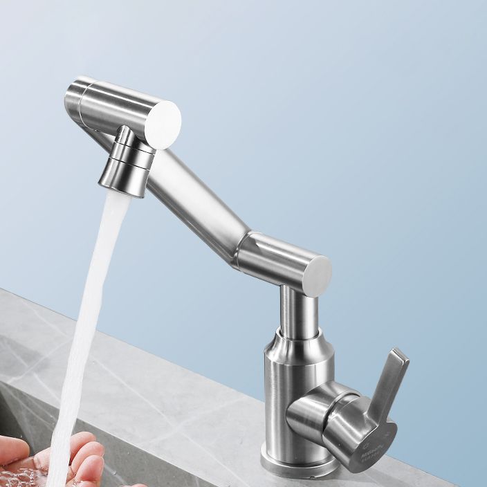Lisslune | Swivel spout vessel sink faucet stainless steel lever handle sink faucet with water hose