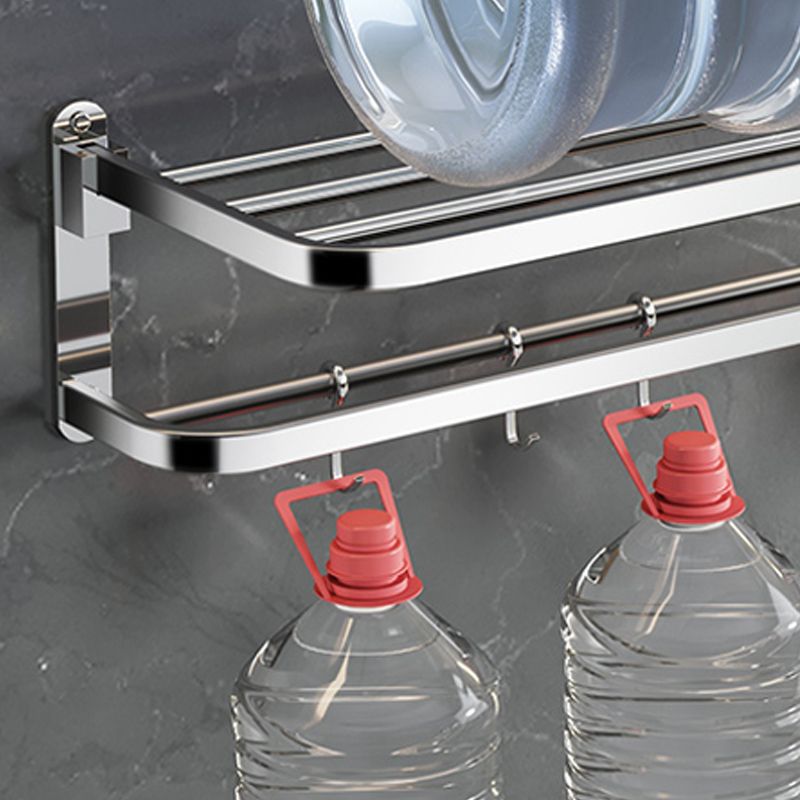 Lisslune | Polished Chrome Modern Bathroom Accessory Set in Stainless Steel with Bath Shelf/Towel Rail