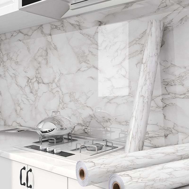 Lisslune | Contemporary waterproof single tile marble print peel and stick bathroom backsplash tile