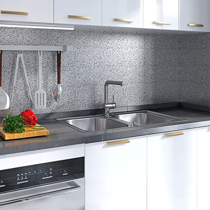 Lisslune | Metal backsplash tiles Peel and Stick Modern Peel and Stick Backsplash Wall Tile