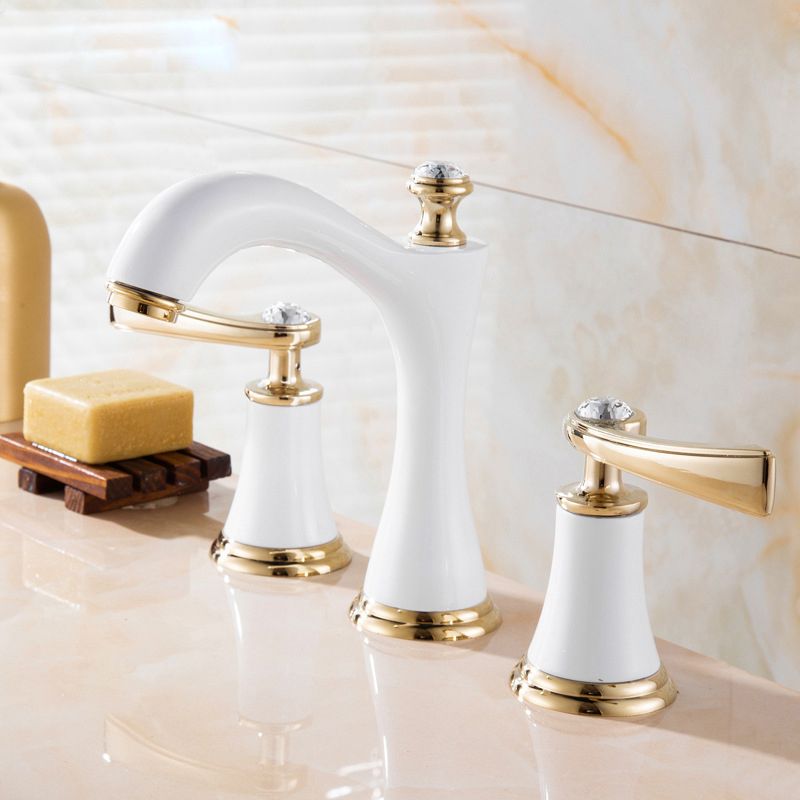 Lisslune | Modern Vessel Faucet Brass 2 Handles Low Arc Vessel Faucet for Home