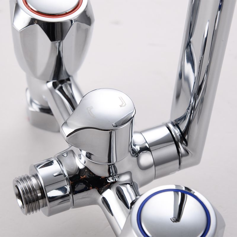 Lisslune | Contemporary Bathtub Faucet Trim Chrome Wall-Mounted Swivel Spout with Hand Shower
