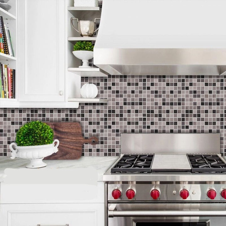 Lisslune | Peel & Stick Mosaic Tile Square Plastic Waterproof Peel and Stick Tiles for the Kitchen