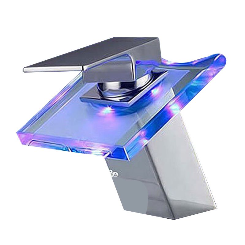 Lisslune | 1-Lever Vanity Faucet 1-Hole Copper Sink Faucet with LED Lighting