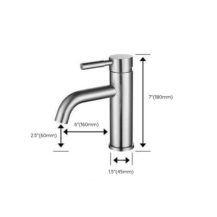 Lisslune | Modern Silver Washbasin Mixer Single Lever Bathroom Faucet with Lever Handle