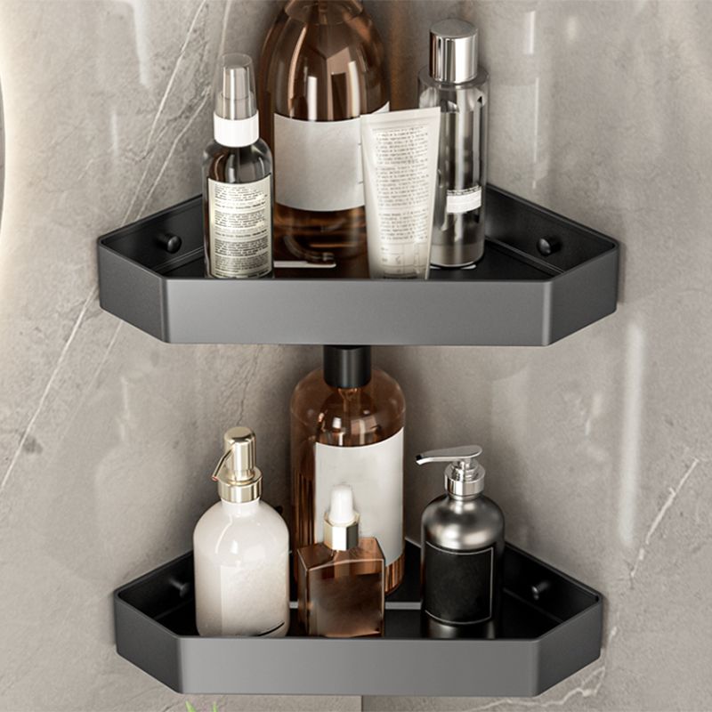 Lisslune | Modern bathroom accessory set bathroom shelf towel bar gray bath accessory set
