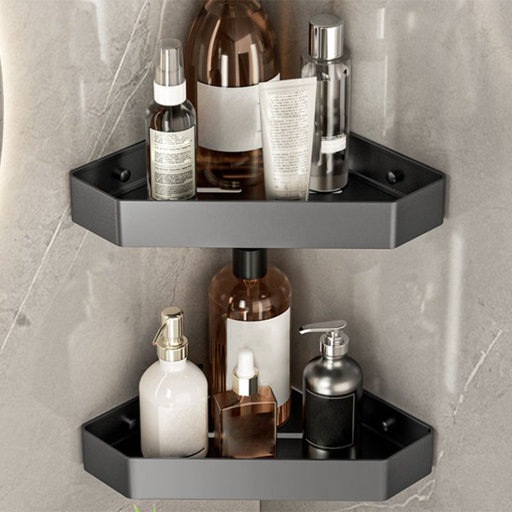 Lisslune | Modern bathroom accessory set bathroom shelf towel bar gray bath accessory set