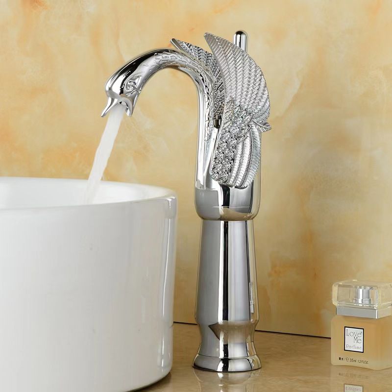 Lisslune | Full brass bathroom sink faucet hot and cold water single handle sink faucet