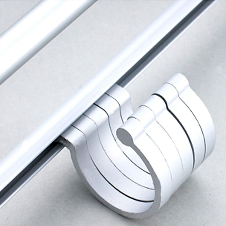 Lisslune | Silver Modern Bathroom Accessory Set with Bath Shelf/Towel Holder & Bathrobe Hook
