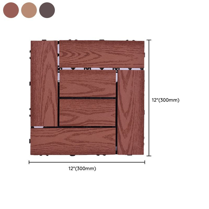 Lisslune | 11 Pack 12" X 12" Square Deck/Patio Tiles Snap Fit for Outdoor Patio Tiles