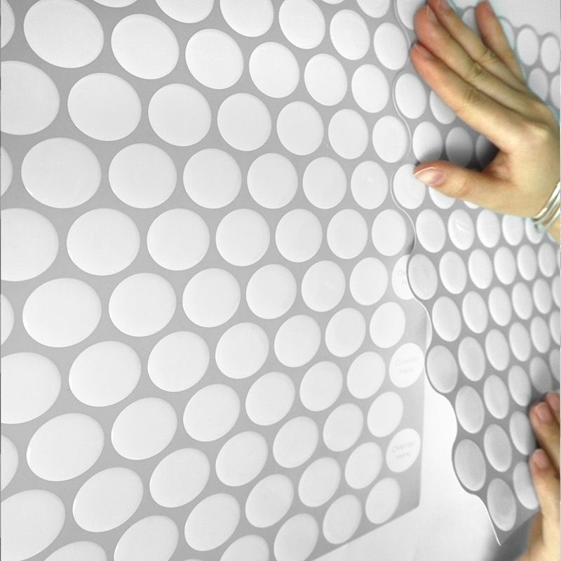 Lisslune | Modern Peel and Stick Tiles PVC Penny Round Peel and Stick Back Wall Tiles