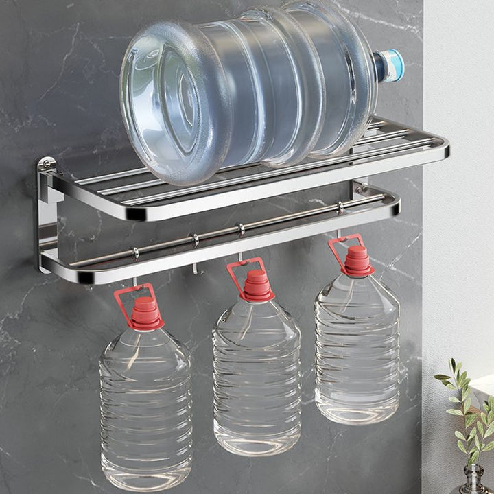 Lisslune | Polished Chrome Modern Bathroom Accessory Set in Stainless Steel with Bath Shelf/Towel Rail