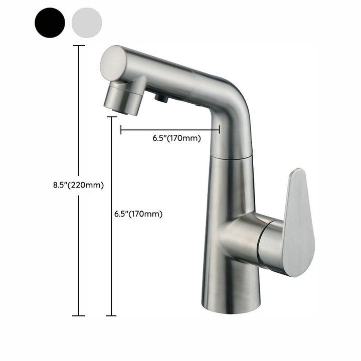 Lisslune | Contemporary Vessel Faucet Pull-Out Faucet with Single Lever Handle