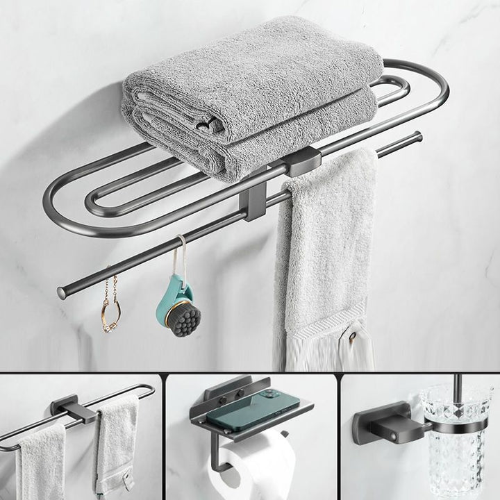 Lisslune | Modern Silver Bathroom Accessories As Individual Piece Or In Set With Towel Bar