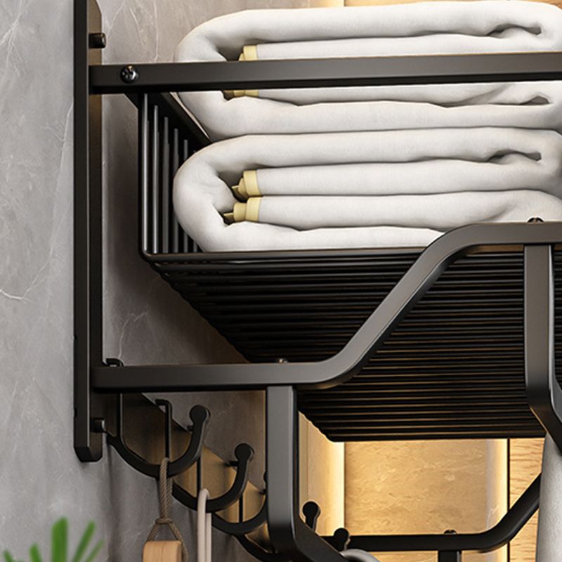 Lisslune | Matt Black 2-piece modern bathroom accessories as a single item or as a set with bath shelf