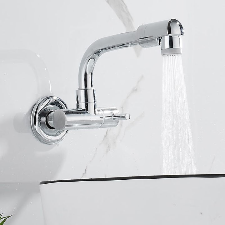 Lisslune | Wall-mounted metal bathtub filler with low arc waterfall bathtub faucet