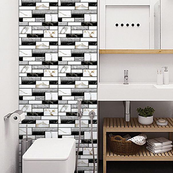 Lisslune | Plastic Peel and Stick Tiles 3D Square Waterproof Peel and Stick Tiles