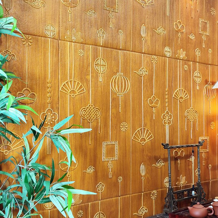 Lisslune | Contemporary Wall Panels Self-Adhesive Waterproof Cartoon 3D Print Wall Covering