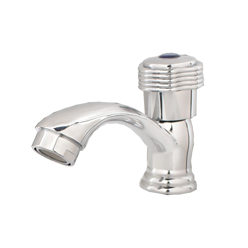 Lisslune | Contemporary Water Tap Knob Handle Low Arc Zinc Faucet in Silver