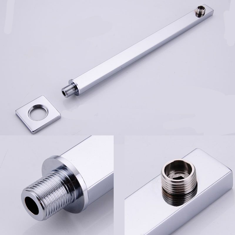 Lisslune | Modern square solid shower head with shower arm wall-mounted shower head made of stainless steel