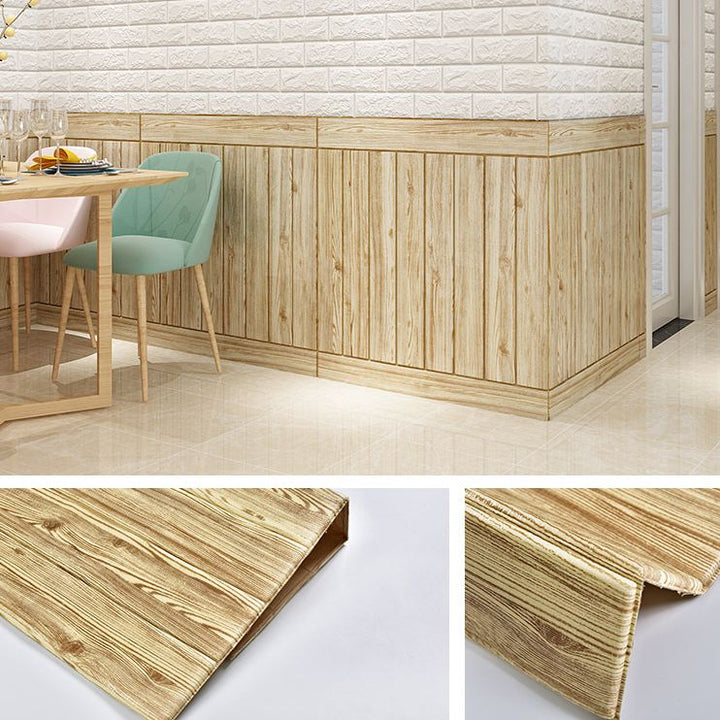 Lisslune | Modern Tin Wall Paneling Smooth Wall Ceiling Wood Plank Set of 6